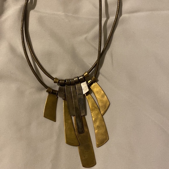 Double layer brown and gold choker - Picture 3 of 3